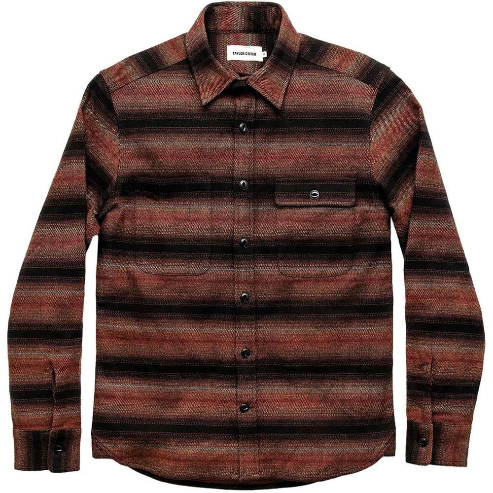 Taylor Stitch Moto Utility Shirt Men’s Large 42 in Sunset Stripe Blanket EUC